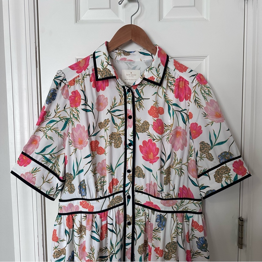 Kate Spade Picnic Perfect Blossom Fluid Shirtdress, size 14 - Picture 5 of 9